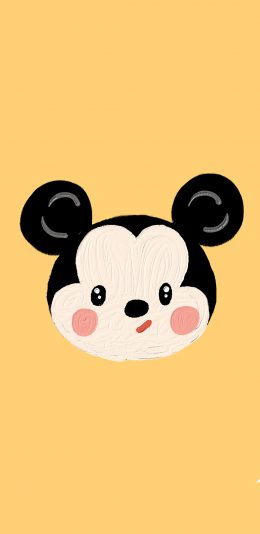 [2436x1125]迪士尼 米奇 黄 卡通 苹果手机动漫壁纸图片