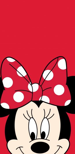 [2436x1125]迪士尼 米妮 卡通 红 苹果手机动漫壁纸图片