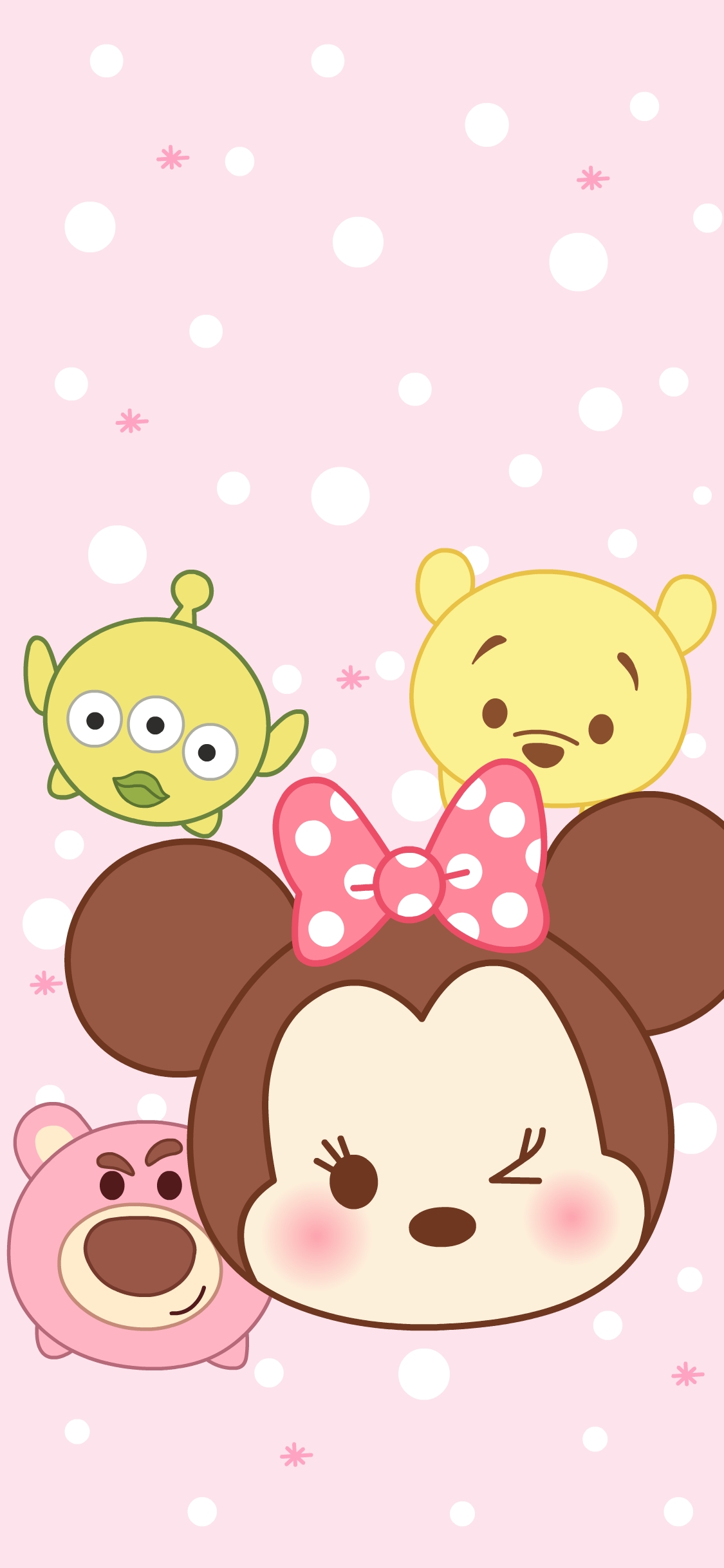 [2436×1125]迪士尼 粉色 米妮 可爱 卡通 苹果手机动漫壁纸图片