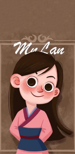 [2436x1125]迪士尼 花木兰 Q版 可爱 苹果手机动漫壁纸图片