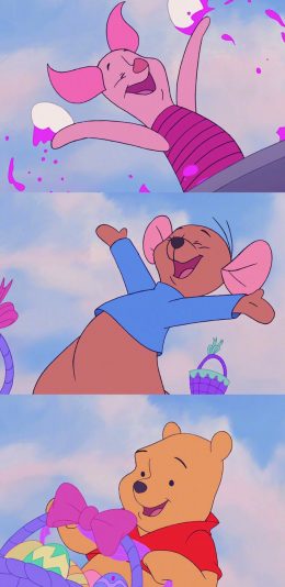 [2436x1125]迪士尼动画 小熊维尼 小猪 苹果手机动漫壁纸图片