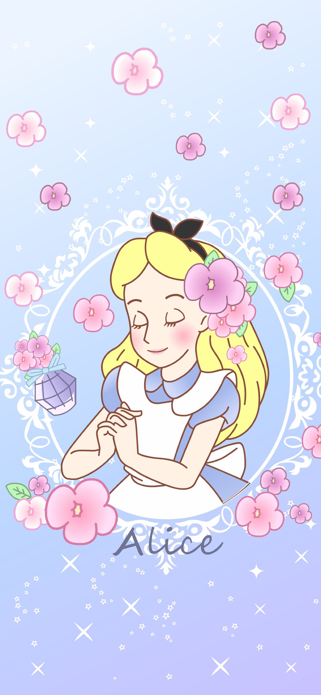 [2436×1125]迪士尼动画 爱丽丝 梦游仙境 苹果手机动漫壁纸图片