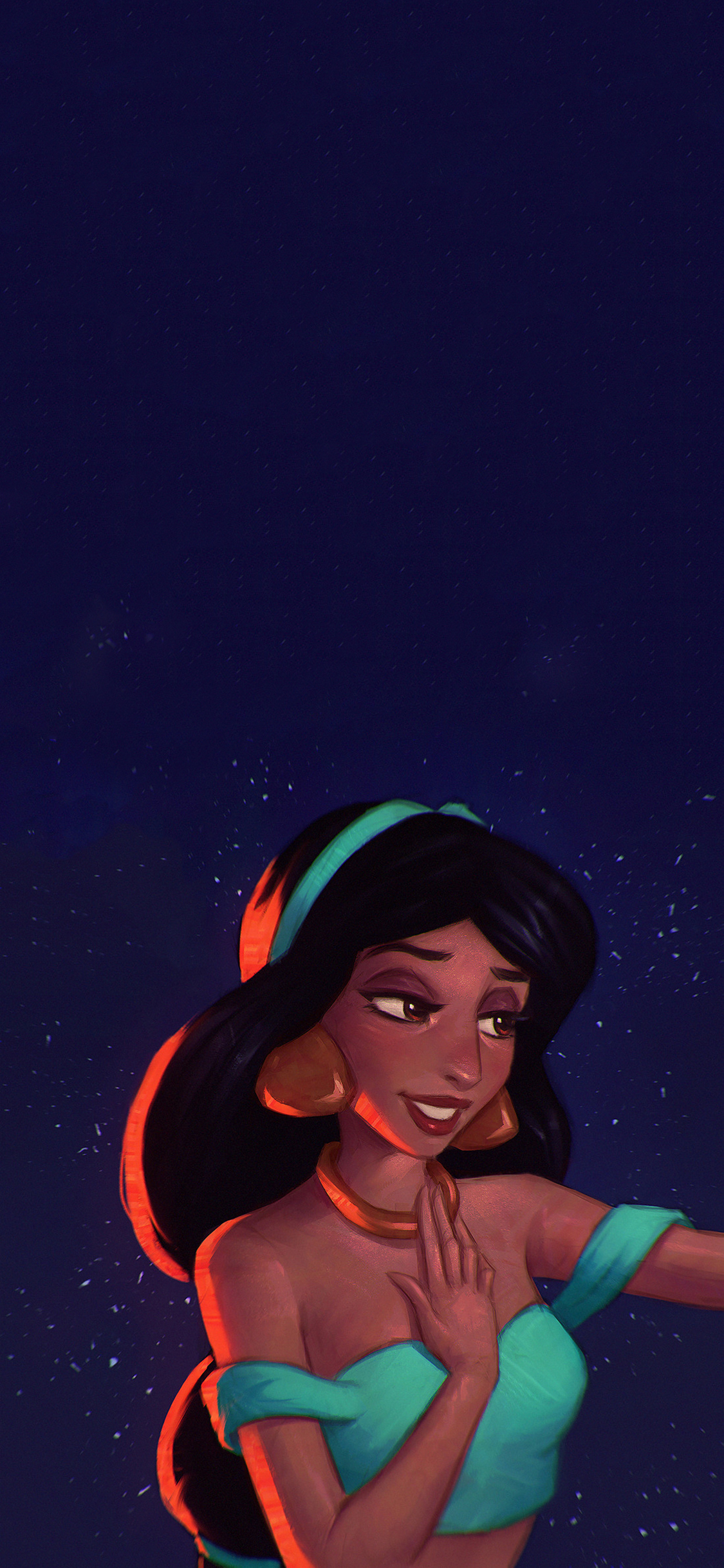 [2436×1125]迪士尼动画 阿拉丁神灯 茉莉公主 苹果手机动漫壁纸图片