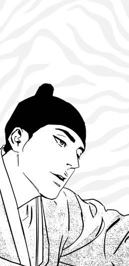 [2436x1125]野画集 韩国漫画 男主 黑白 苹果手机动漫壁纸图片