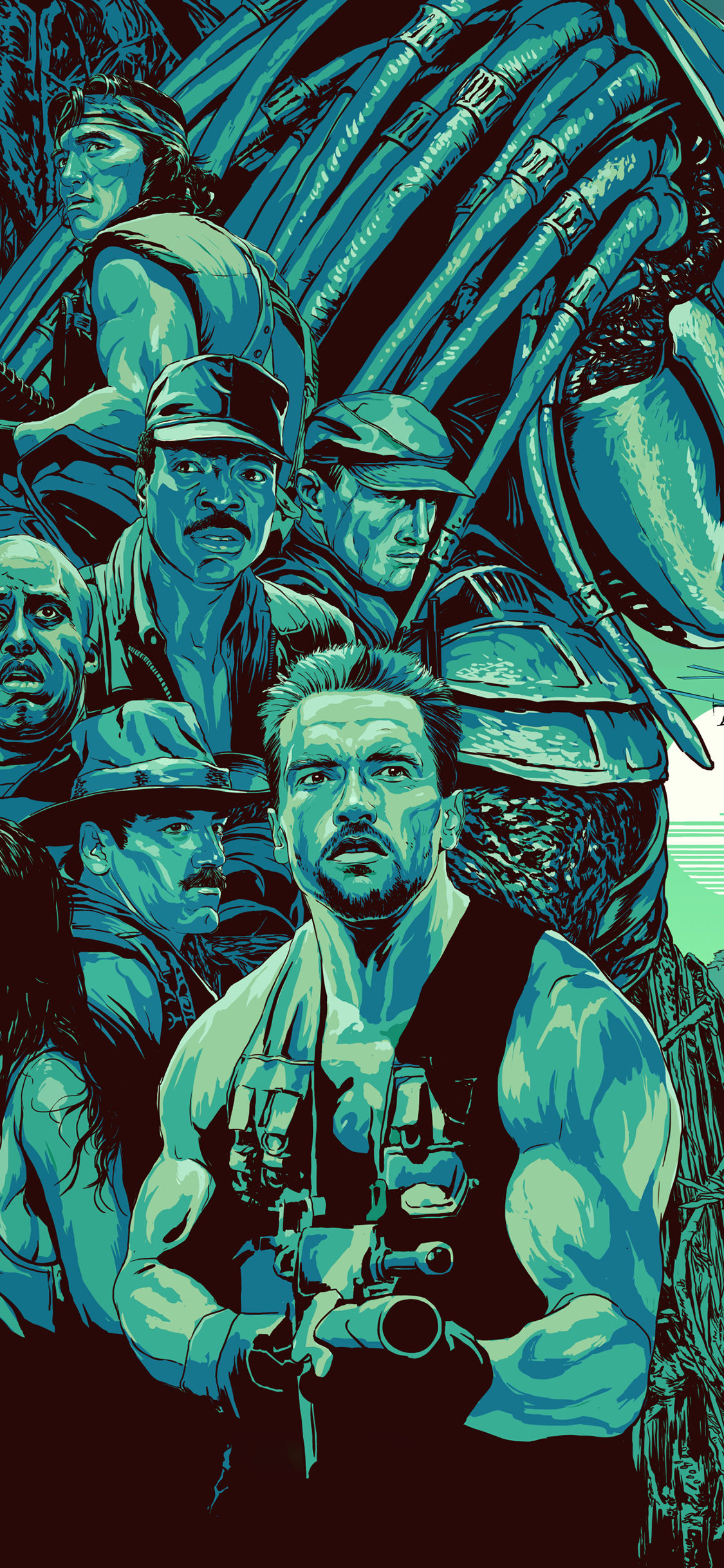 [2436×1125]铁血战士 漫画 欧美 苹果手机动漫壁纸图片