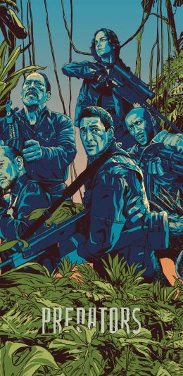 [2436x1125]铁血战士 漫画 欧美 丛林 苹果手机动漫壁纸图片