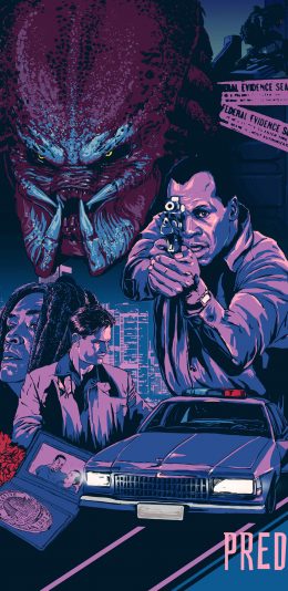 [2436x1125]铁血战士 漫画 欧美 警车 苹果手机动漫壁纸图片