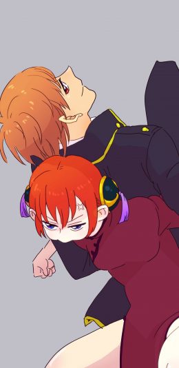 [2436x1125]银魂 坂田银时 神乐 漫画 苹果手机动漫壁纸图片