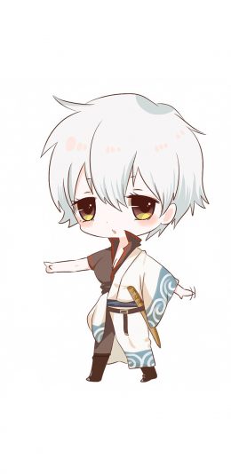 [2436x1125]银魂 银时 手绘 卡通 苹果手机动漫壁纸图片