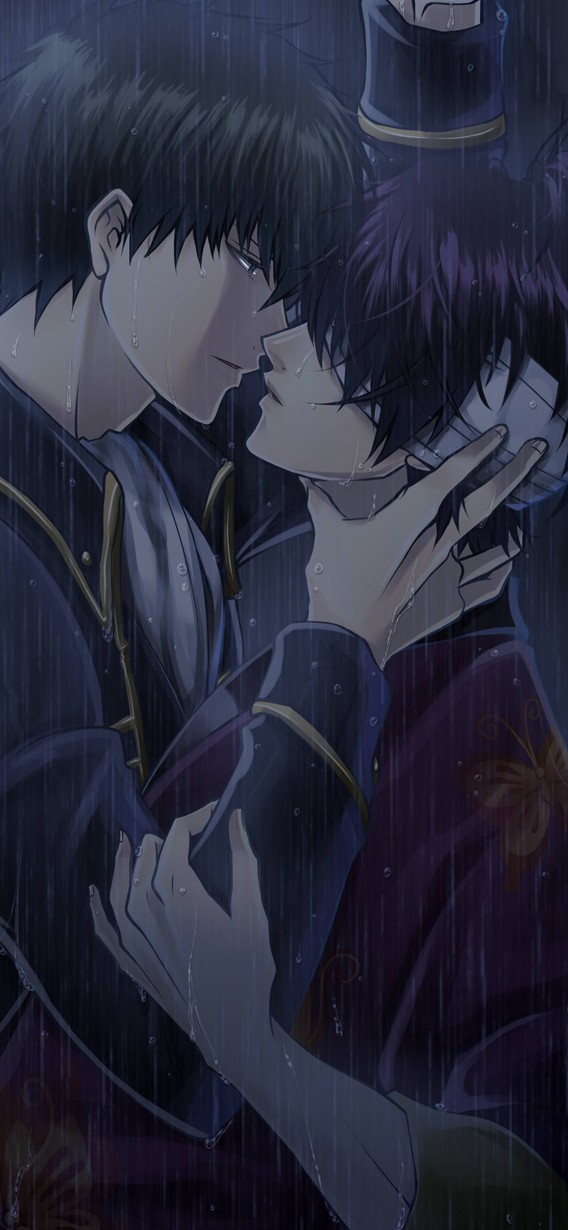 [2436×1125]银魂 高杉晋助 基情 漫画 苹果手机动漫壁纸图片