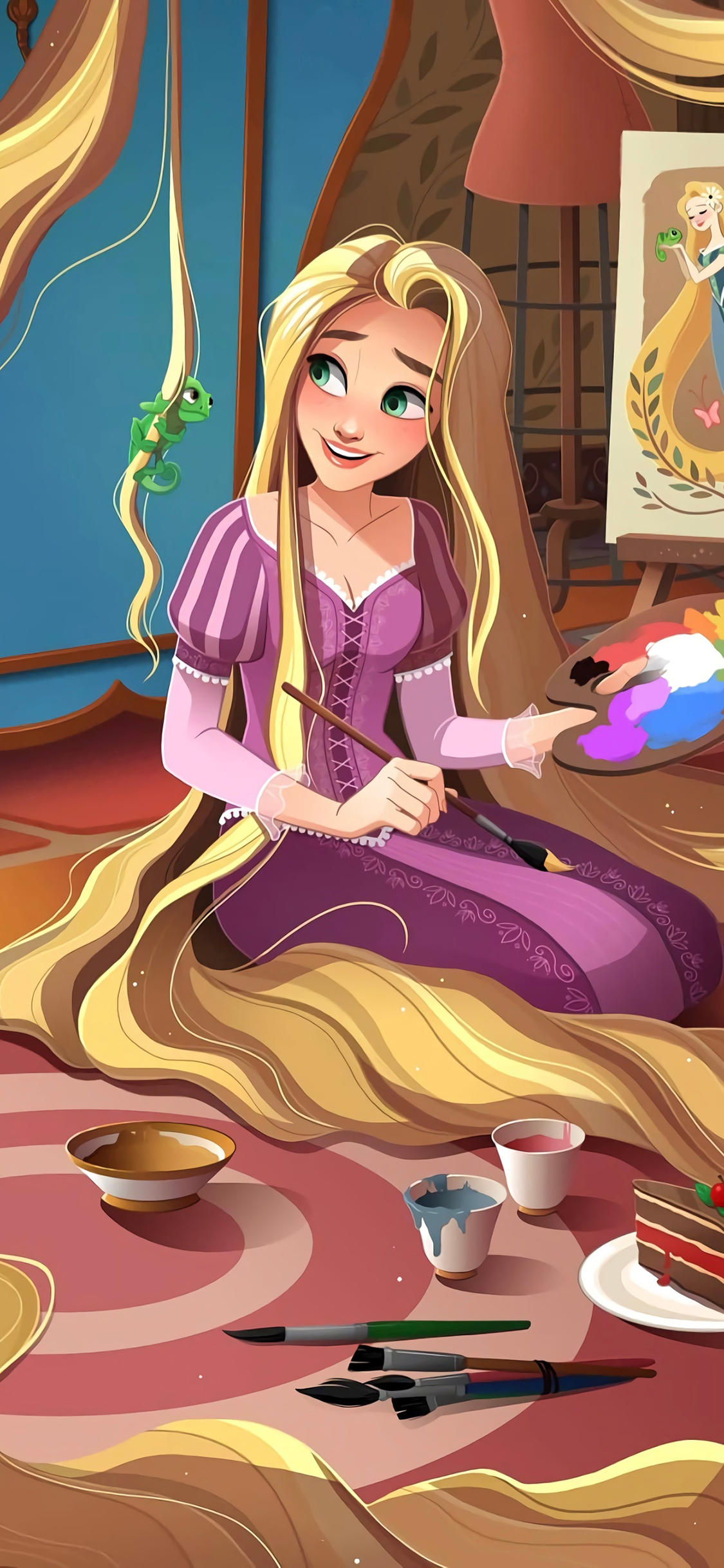 [2436×1125]长发公主 迪士尼 动画 绘画 苹果手机动漫壁纸图片