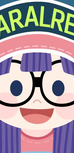 [2436x1125]阿拉蕾 卡通 可爱 镜框 苹果手机动漫壁纸图片