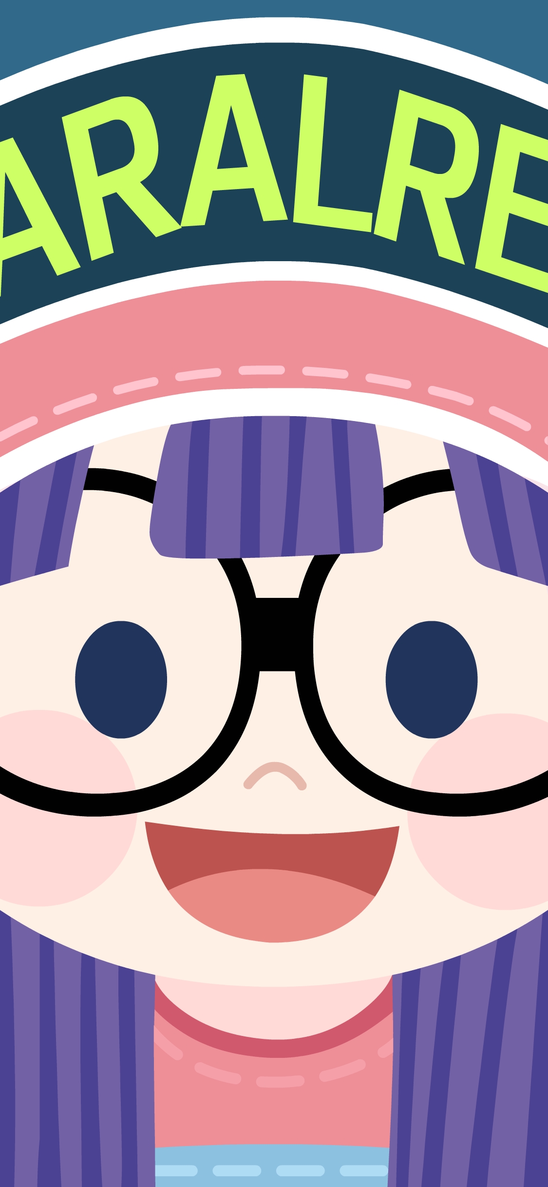 [2436×1125]阿拉蕾 卡通 可爱 镜框 苹果手机动漫壁纸图片