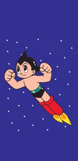 [2436x1125]阿童木 动画 卡通 日本 蓝色 苹果手机动漫壁纸图片