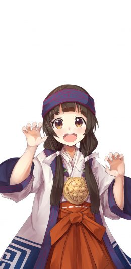 [2436x1125]雨宿町 熊巫女 日本 漫画 当女孩遇到熊 苹果手机动漫壁纸图片