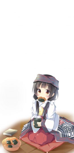 [2436x1125]雨宿町 熊巫女 日本 漫画 当女孩遇到熊 二次元 下午茶 苹果手机动漫壁纸图片