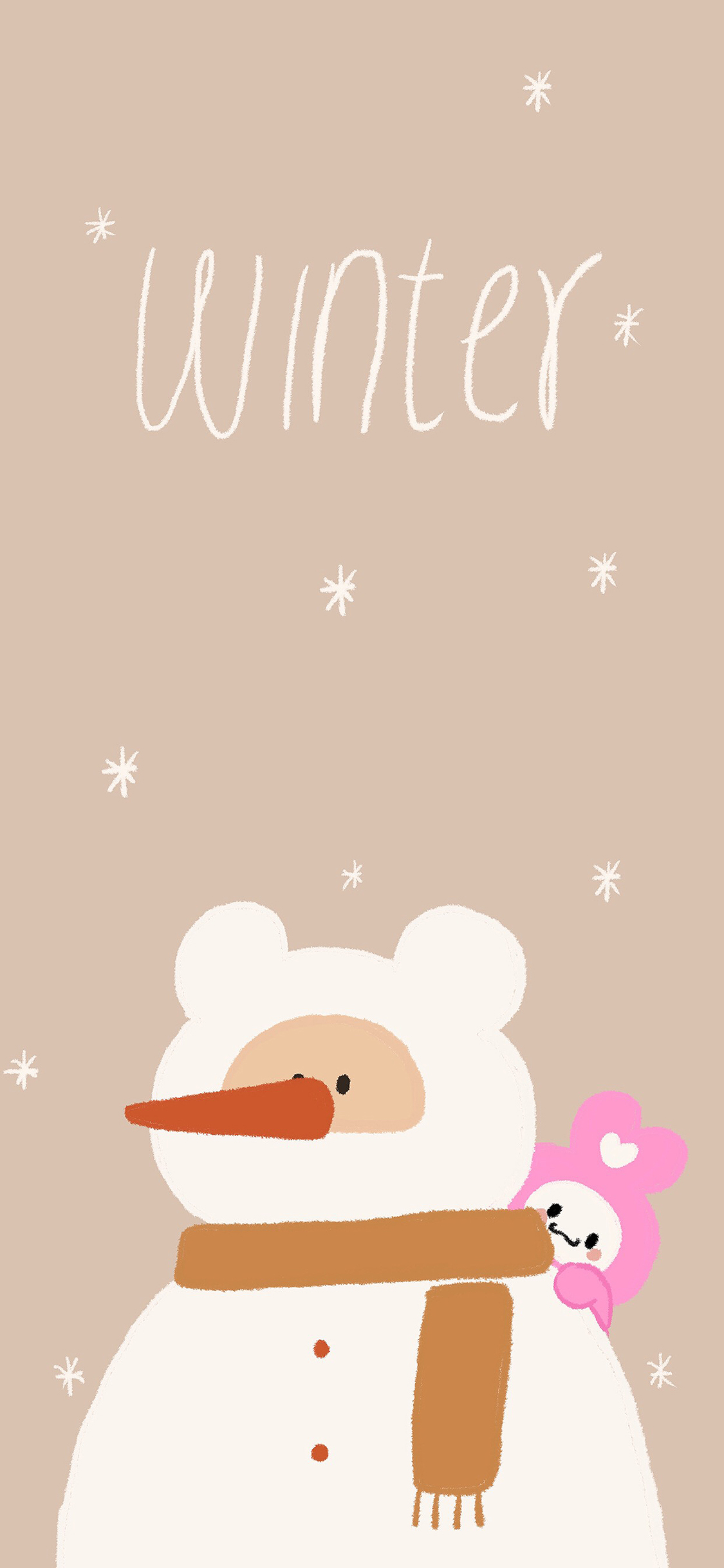 [2436×1125]雪人 winter 笨笨鼠 卡通 苹果手机动漫壁纸图片