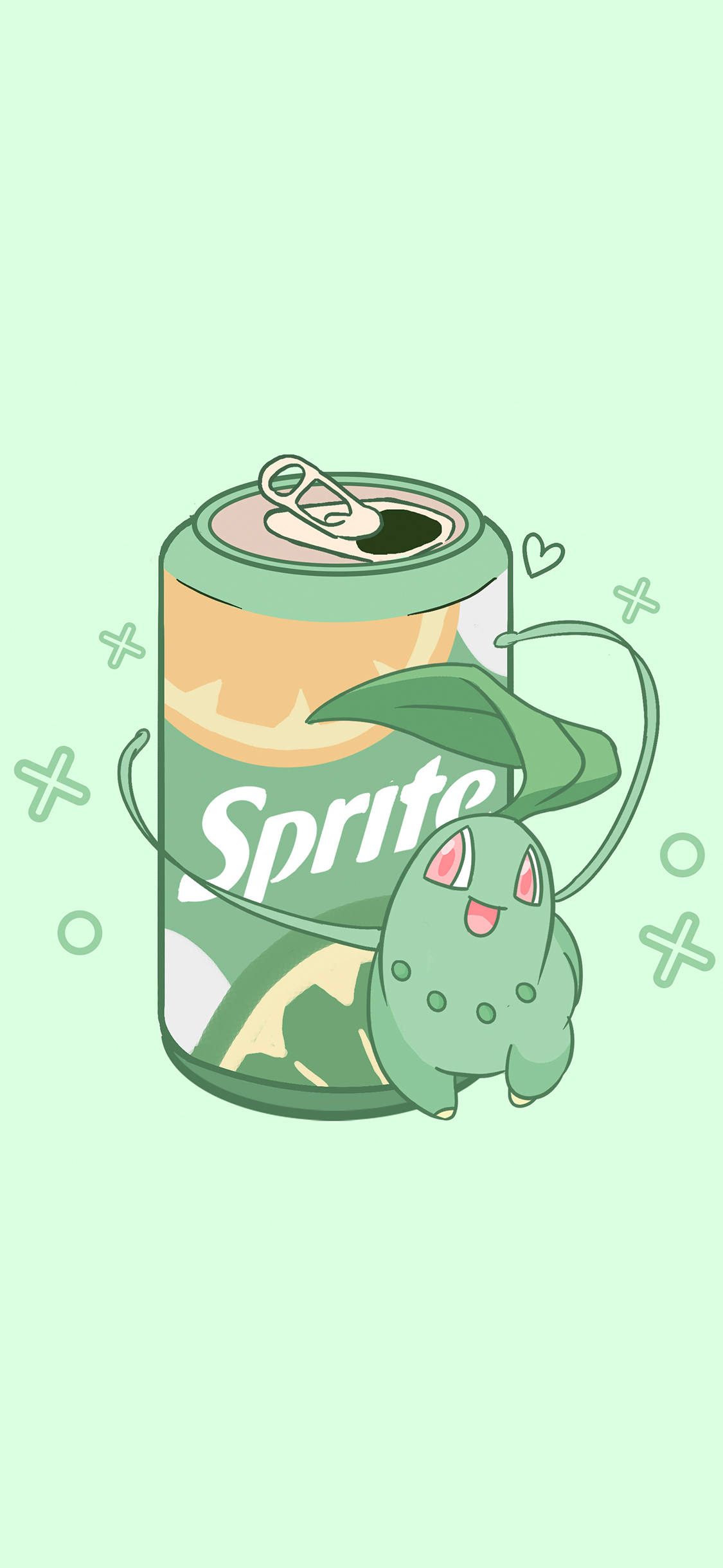 [2436×1125]雪碧 sprite 绿 菊草叶 苹果手机动漫壁纸图片