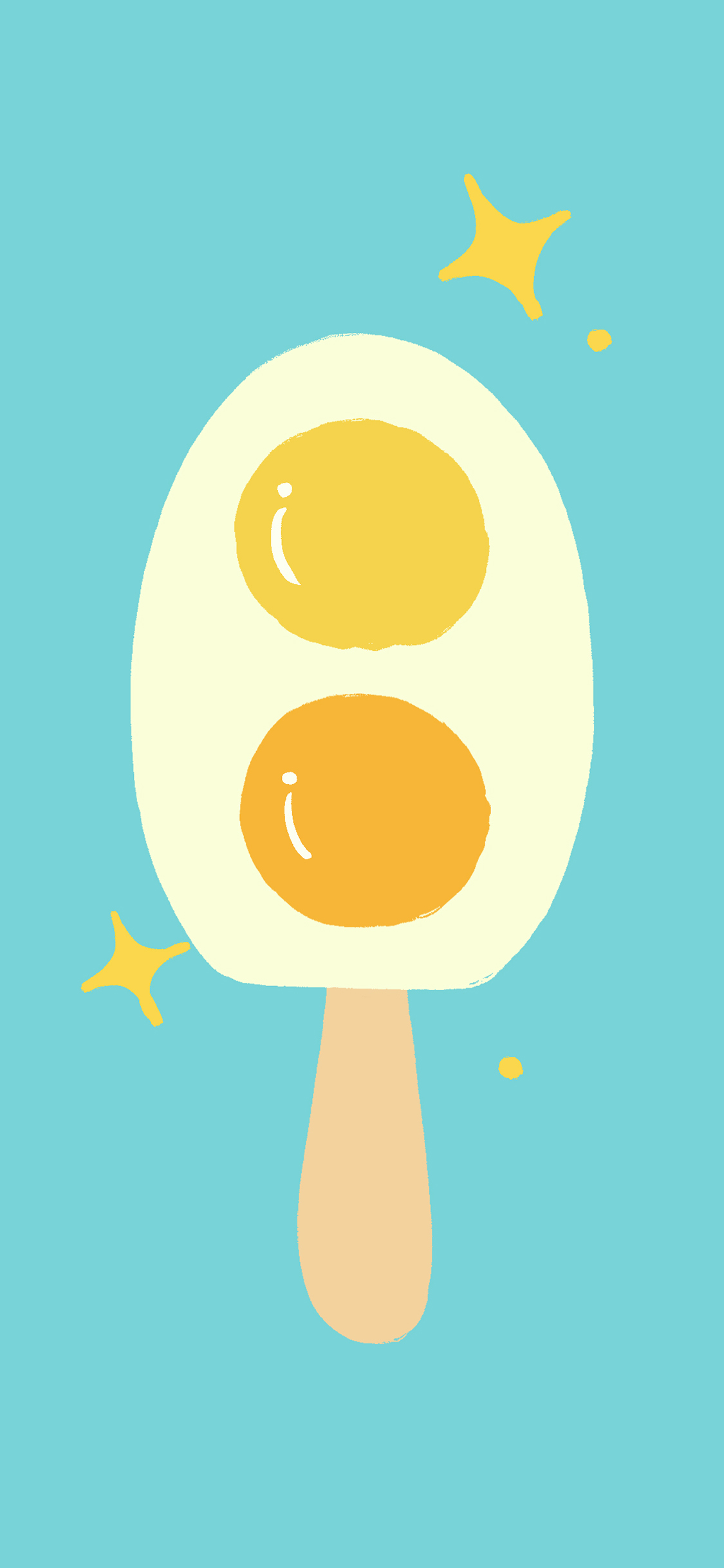 [2436×1125]雪糕 双黄 雪条 冰棍 苹果手机动漫壁纸图片