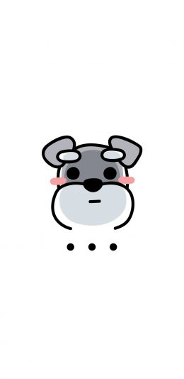 [2436x1125]雪纳瑞 狗 可爱 省略号 苹果手机动漫壁纸图片