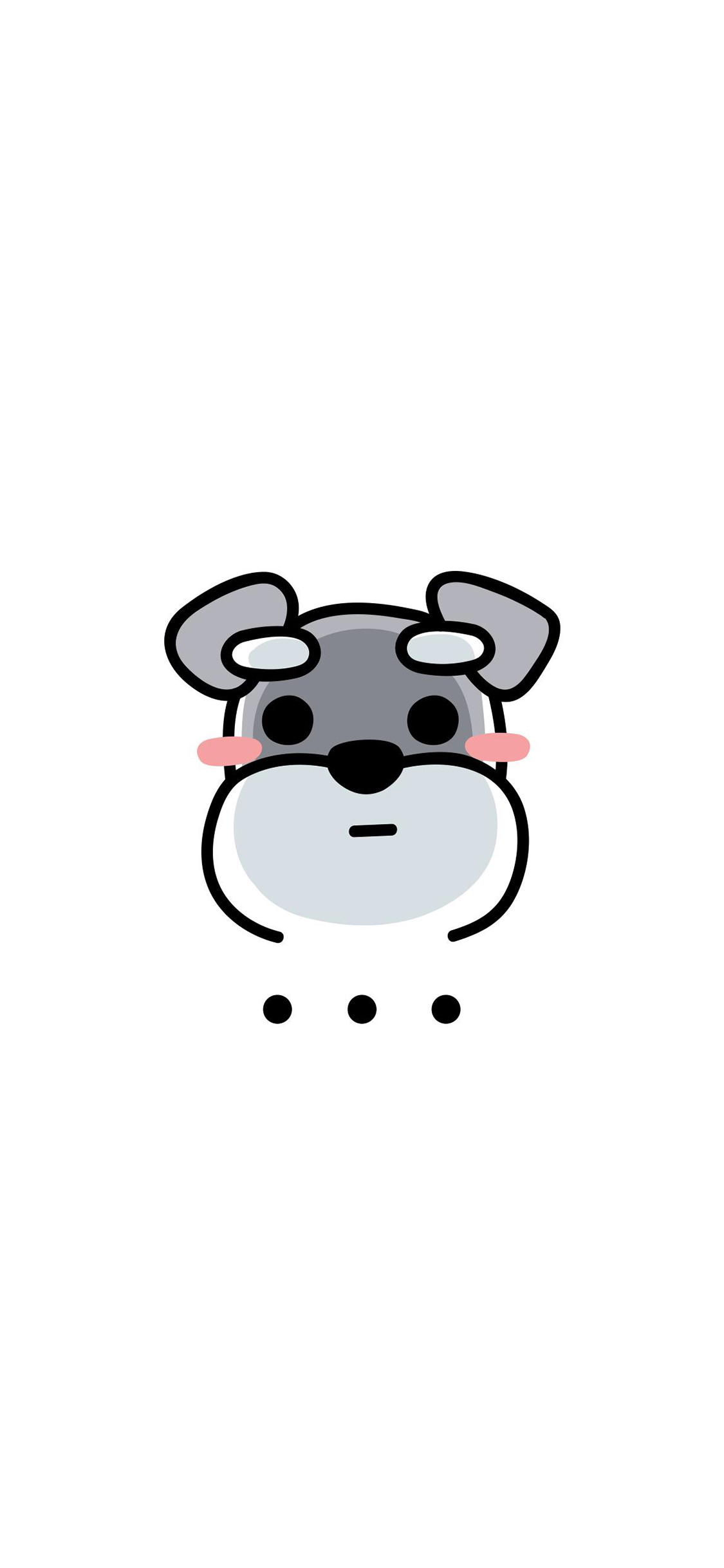 [2436×1125]雪纳瑞 狗 可爱 省略号 苹果手机动漫壁纸图片