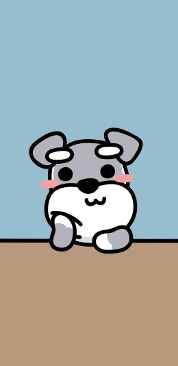 [2436x1125]雪纳瑞 狗 犬 卡通 可爱 苹果手机动漫壁纸图片