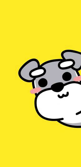 [2436x1125]雪耐瑞 狗 可爱 黄色 苹果手机动漫壁纸图片