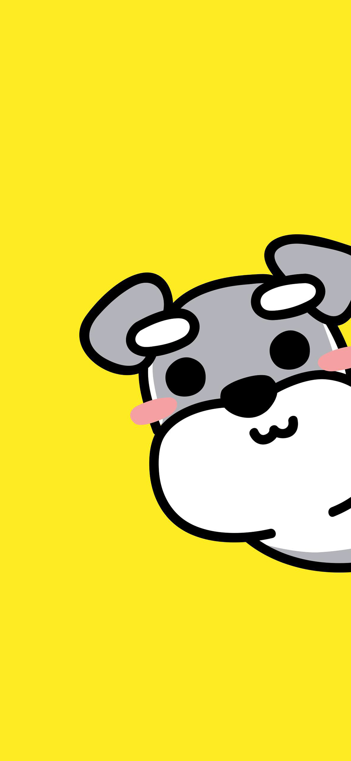 [2436×1125]雪耐瑞 狗 可爱 黄色 苹果手机动漫壁纸图片