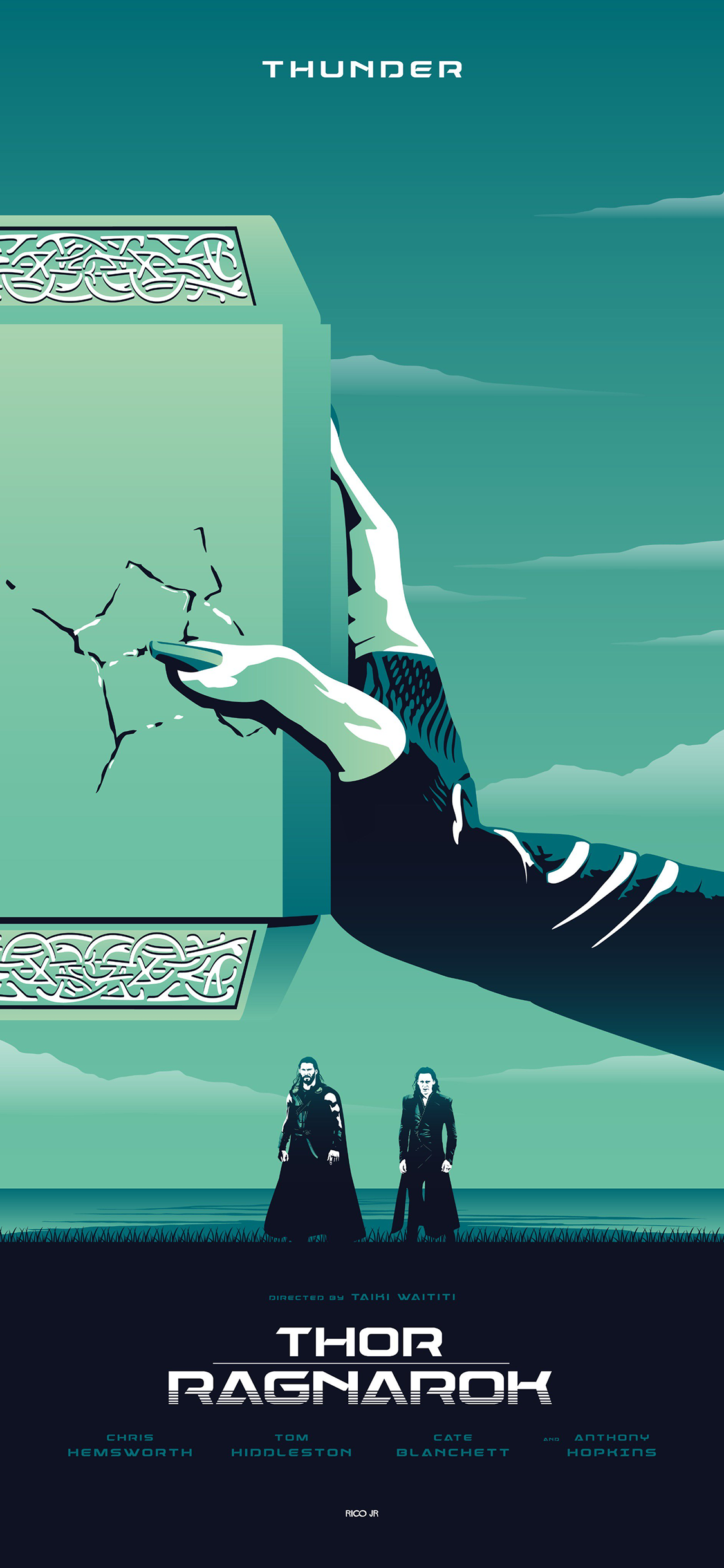 [2436×1125]雷神 复仇者联盟 漫威 超级英雄 欧美 苹果手机动漫壁纸图片