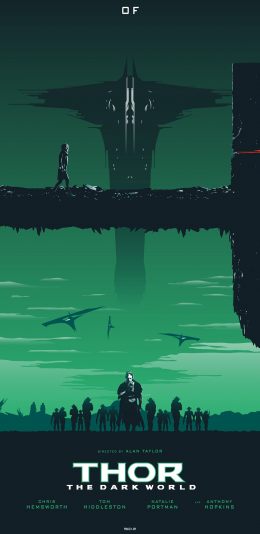 [2436x1125]雷神 超级英雄 复仇者联盟 漫威 绿色 苹果手机动漫壁纸图片