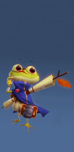 [2436x1125]青蛙 卡通 插图 斗篷 苹果手机动漫壁纸图片