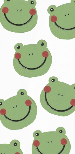 [2436x1125]青蛙 平铺 笑脸 绿 苹果手机动漫壁纸图片