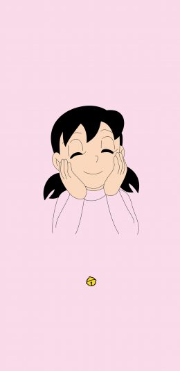 [2436x1125]静香 动画片 哆啦A梦 漫画 粉色 可爱 苹果手机动漫壁纸图片