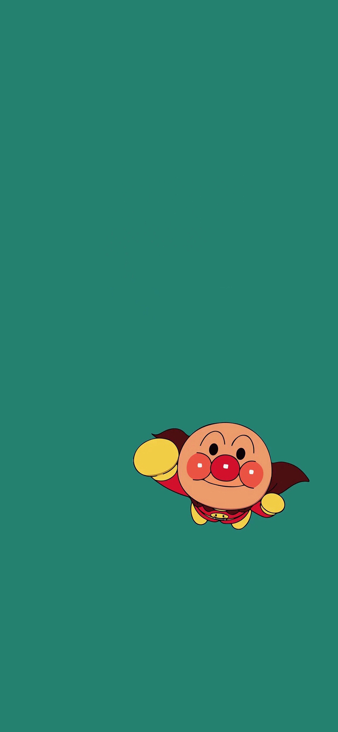 [2436×1125]面包超人 卡通 动画 飞行 绿色 苹果手机动漫壁纸图片