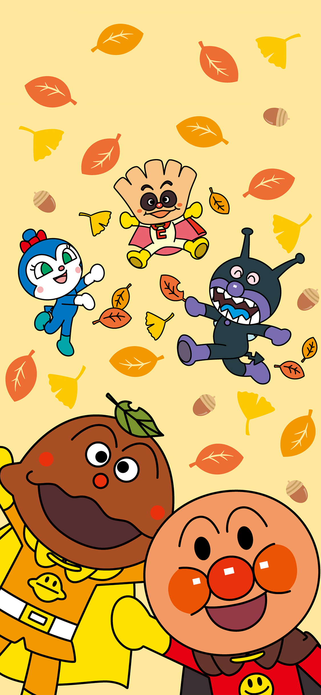 [2436×1125]面包超人 黄色 动画 日本 秋天 苹果手机动漫壁纸图片