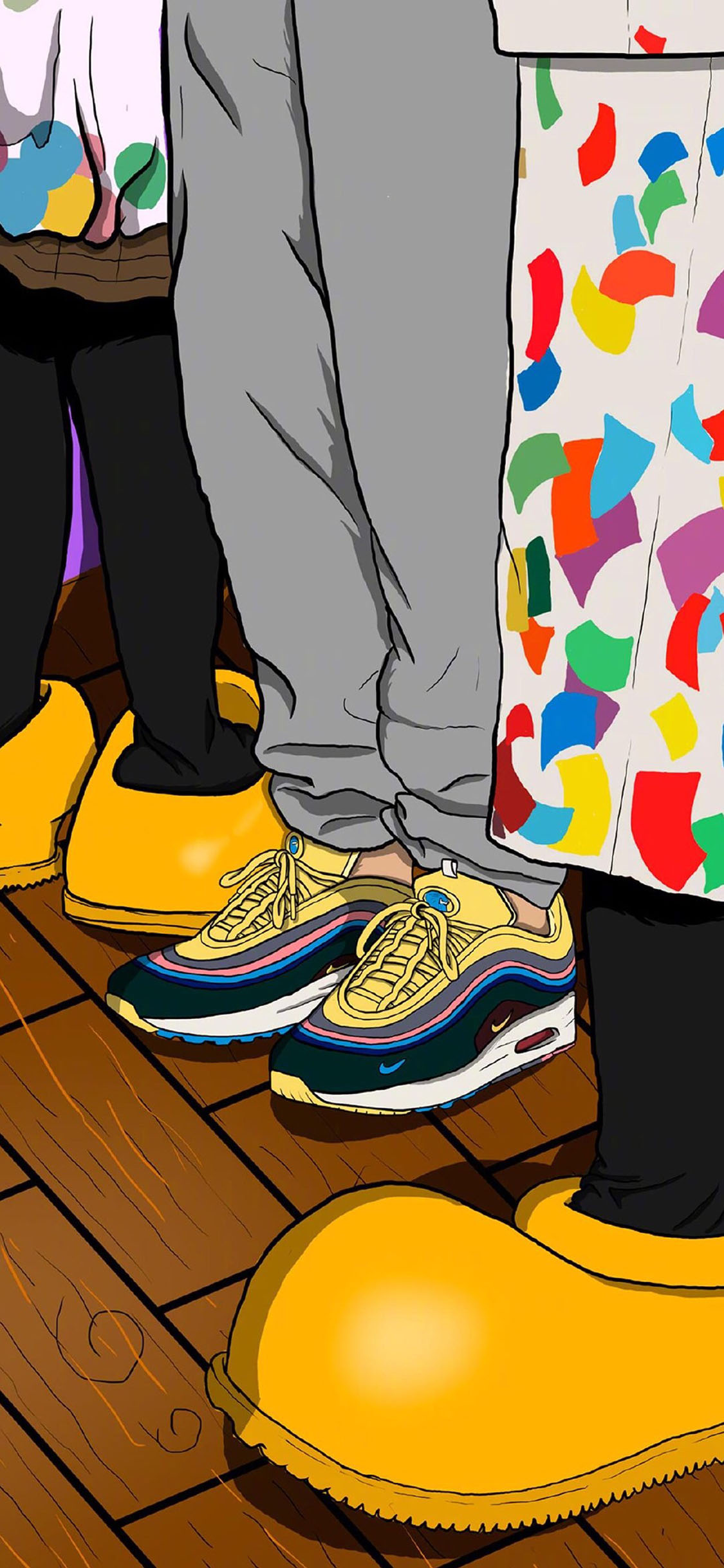 [2436×1125]鞋子 潮流 色彩 时尚 苹果手机动漫壁纸图片