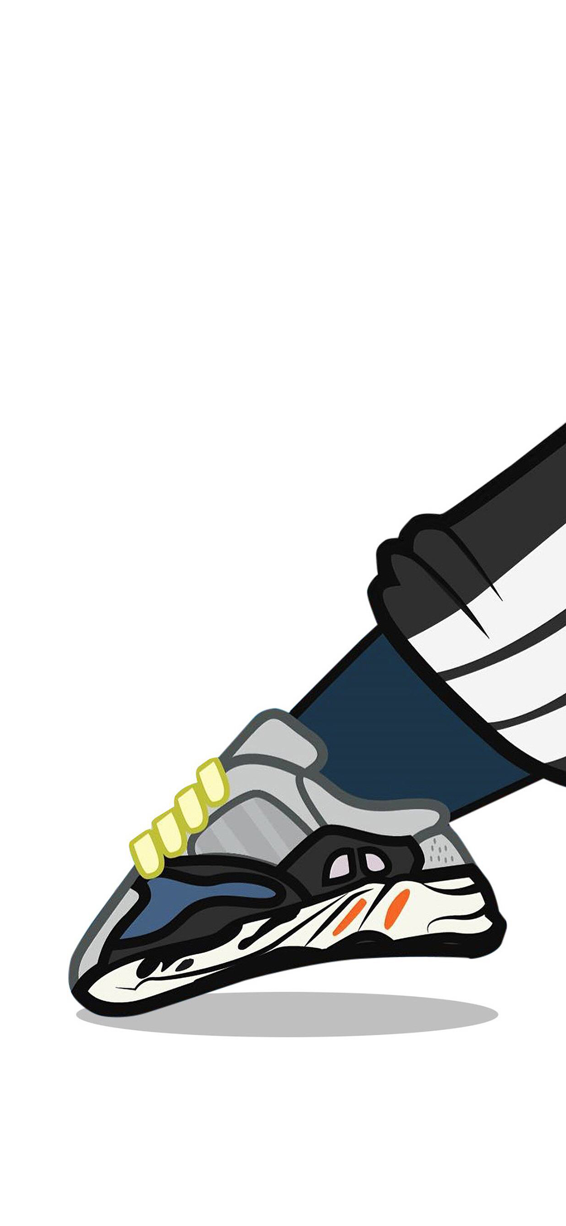 [2436×1125]鞋子 运动鞋 潮鞋 伸脚 苹果手机动漫壁纸图片