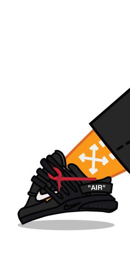 [2436x1125]鞋子 运动鞋 潮鞋 伸脚 耐克 苹果手机动漫壁纸图片