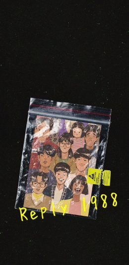 [2436x1125]韩剧 1988 合照 卡通 苹果手机动漫壁纸图片