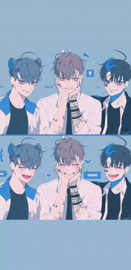 [2436x1125]韩国画师인플릭 男孩 青春 苹果手机动漫壁纸图片