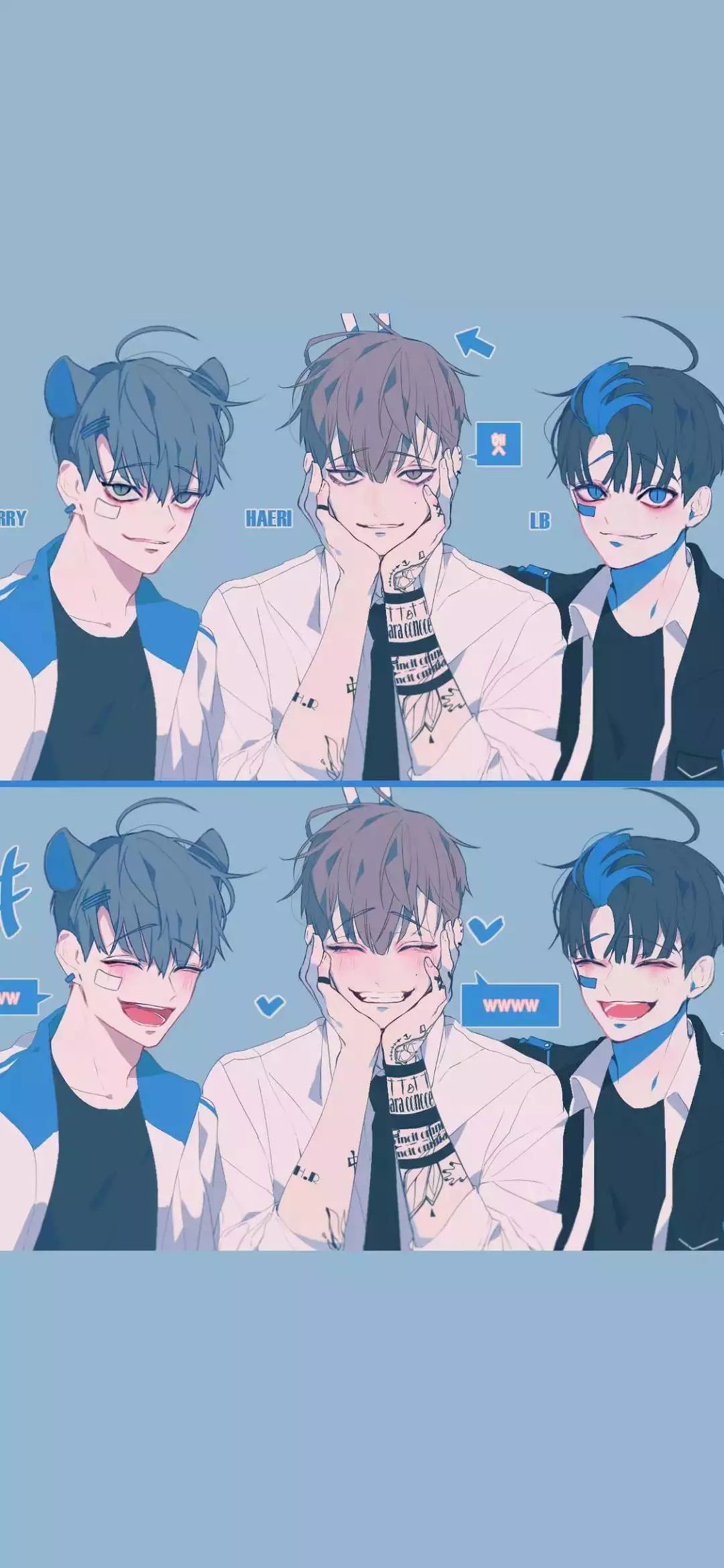 [2436×1125]韩国画师인플릭 男孩 青春 苹果手机动漫壁纸图片