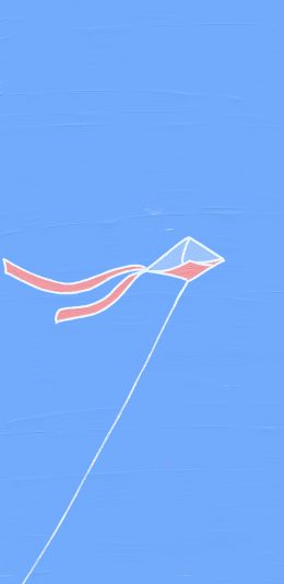 [2436x1125]风筝 蔚蓝 天空 放风筝 苹果手机动漫壁纸图片