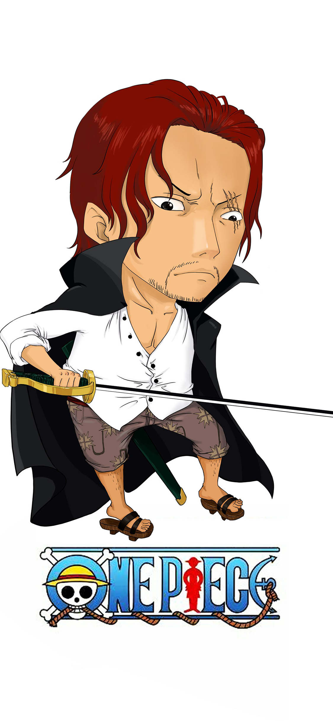 [2436×1125]香克斯 海贼王 四皇 苹果手机动漫壁纸图片