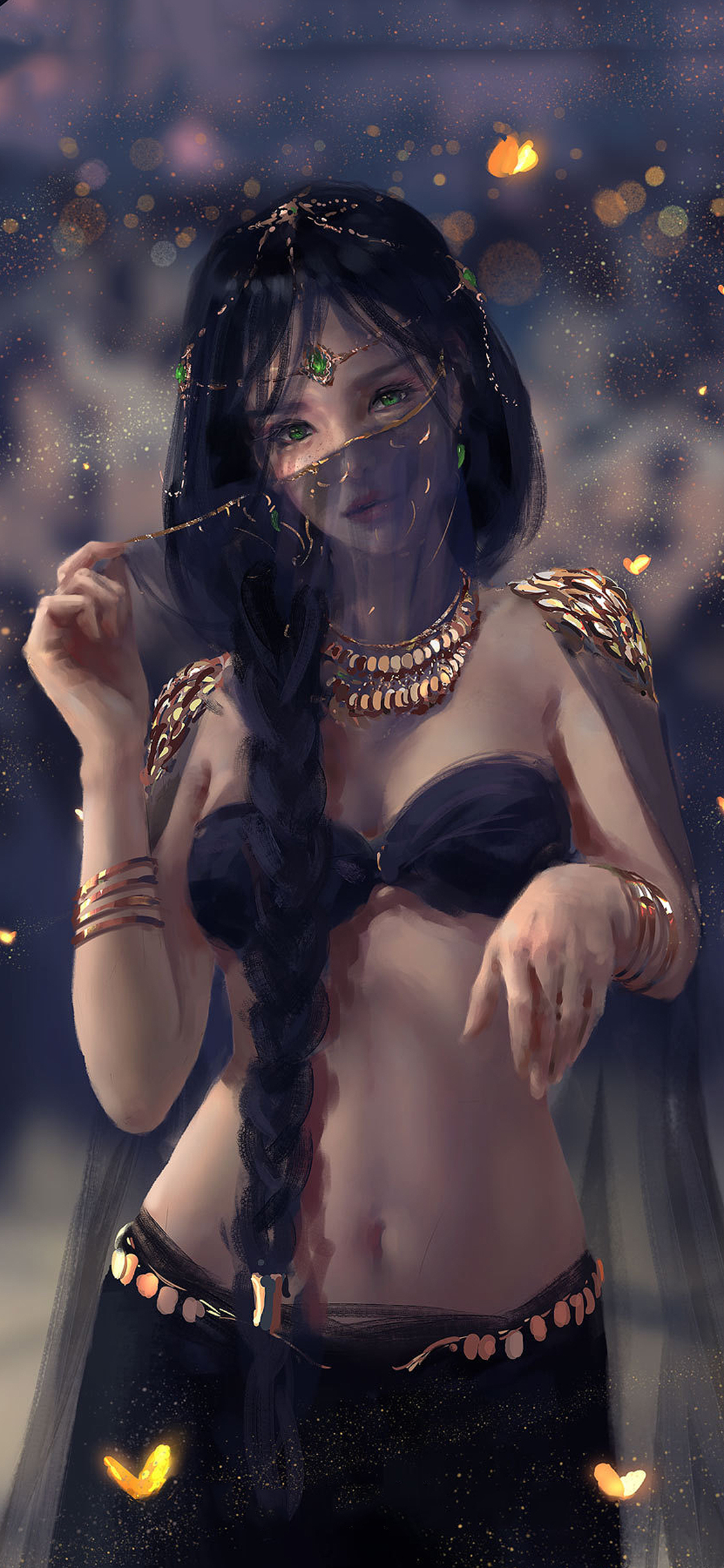 [2436×1125]鬼刀 风铃 漫画 性感 苹果手机动漫壁纸图片