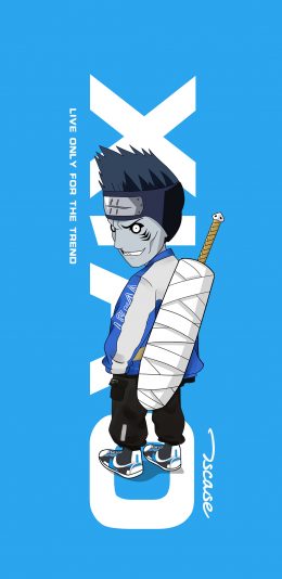 [2436x1125]鬼鲛 晓组织 火影忍者 蓝 苹果手机动漫壁纸图片