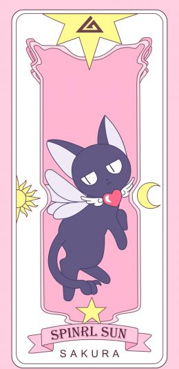 [2436x1125]魔法卡 粉色 百变小樱 魔卡少女樱 苹果手机动漫壁纸图片