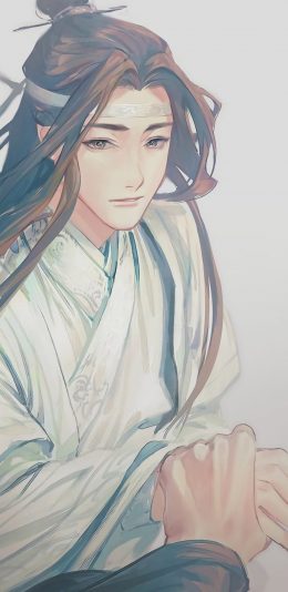 [2436x1125]魔道祖师 古风 原画 少年 牵手 苹果手机动漫壁纸图片