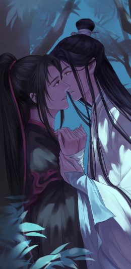[2436x1125]魔道祖师 漫画 古风 魏无羡 蓝湛 苹果手机动漫壁纸图片