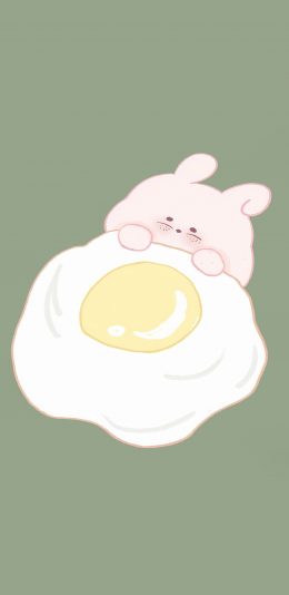 [2436x1125]鸡蛋 兔子 可爱 盖被 苹果手机动漫壁纸图片