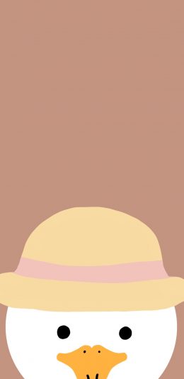 [2436x1125]鸭头 鸭子 可爱 草帽 苹果手机动漫壁纸图片